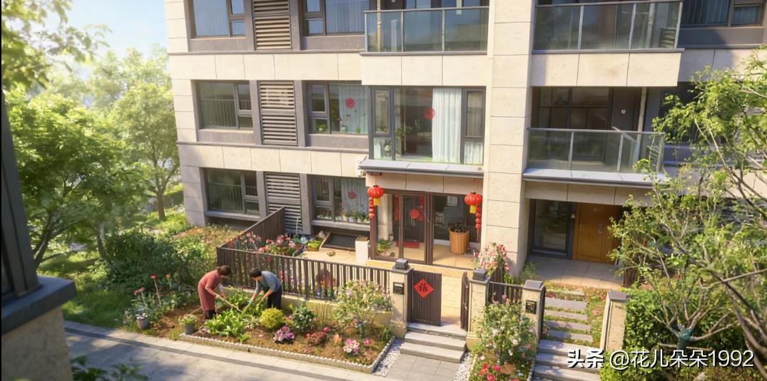 每次在厨房忙碌，总忍不住多看几眼对面楼下的小院。
那对退休的小夫妻，（刚退休真的