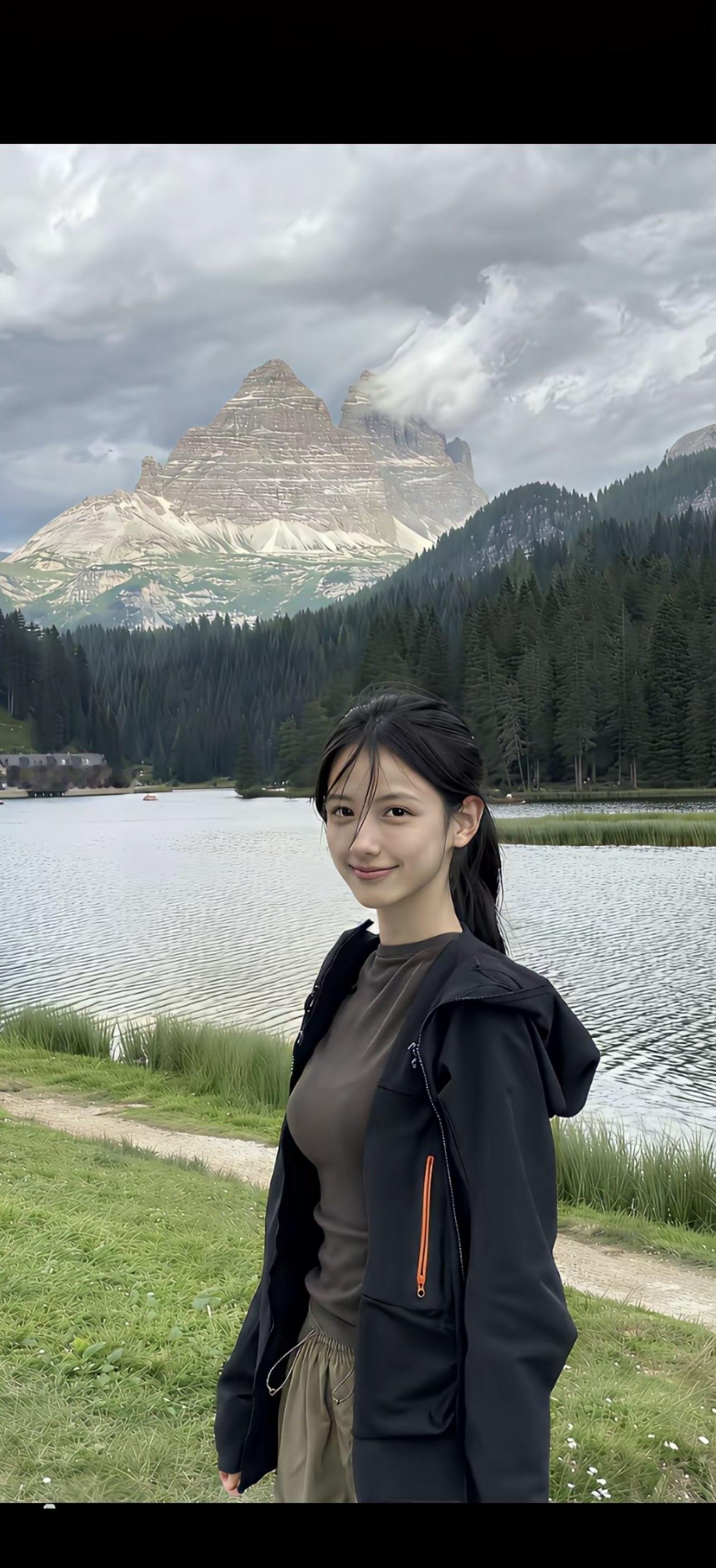 湖边风景美，人在自然中放松。