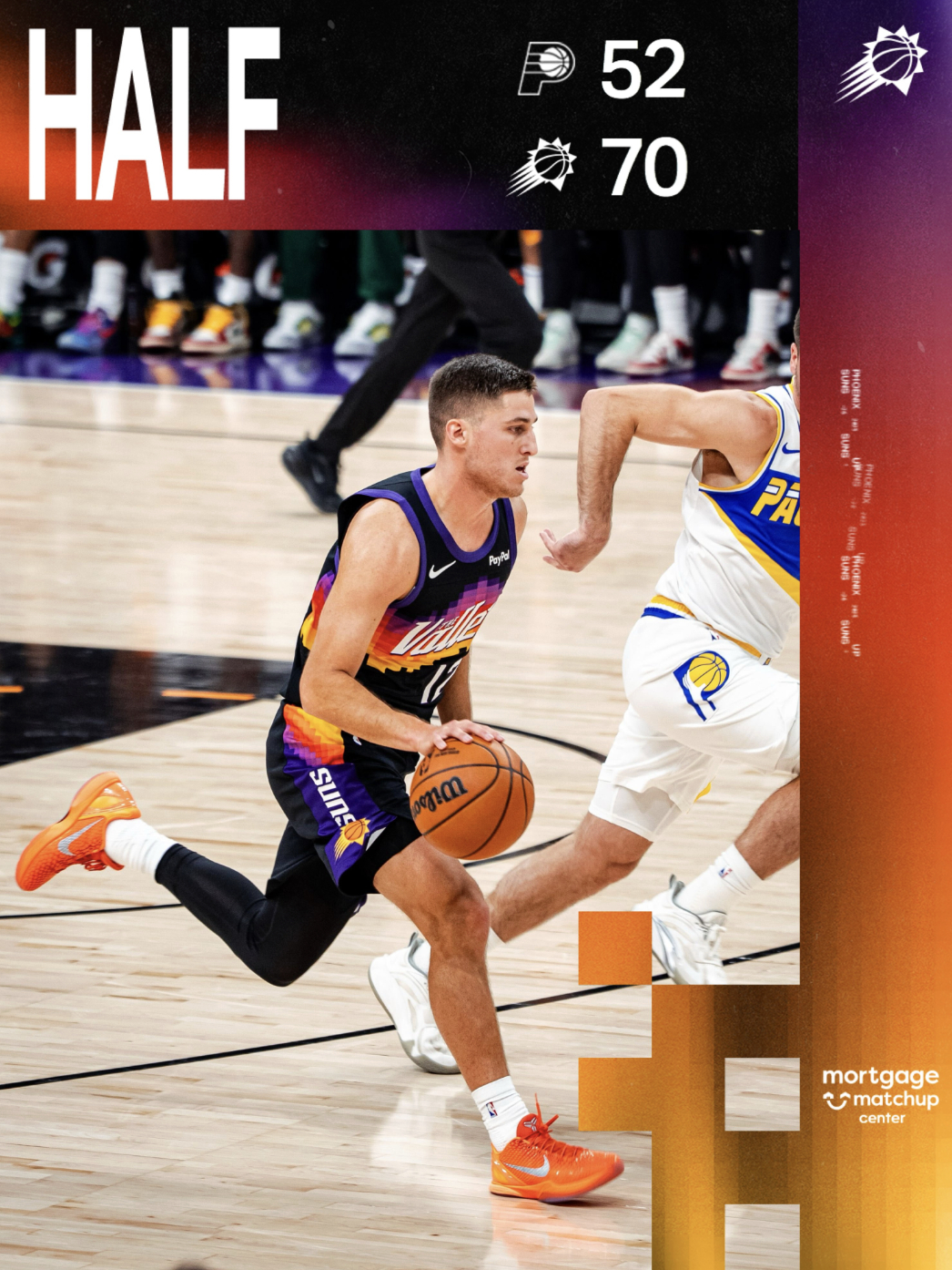 这哪像背靠背的球队啊？第二节结束，半场拿下70分！- 狄龙布鲁克斯拿下24分，投