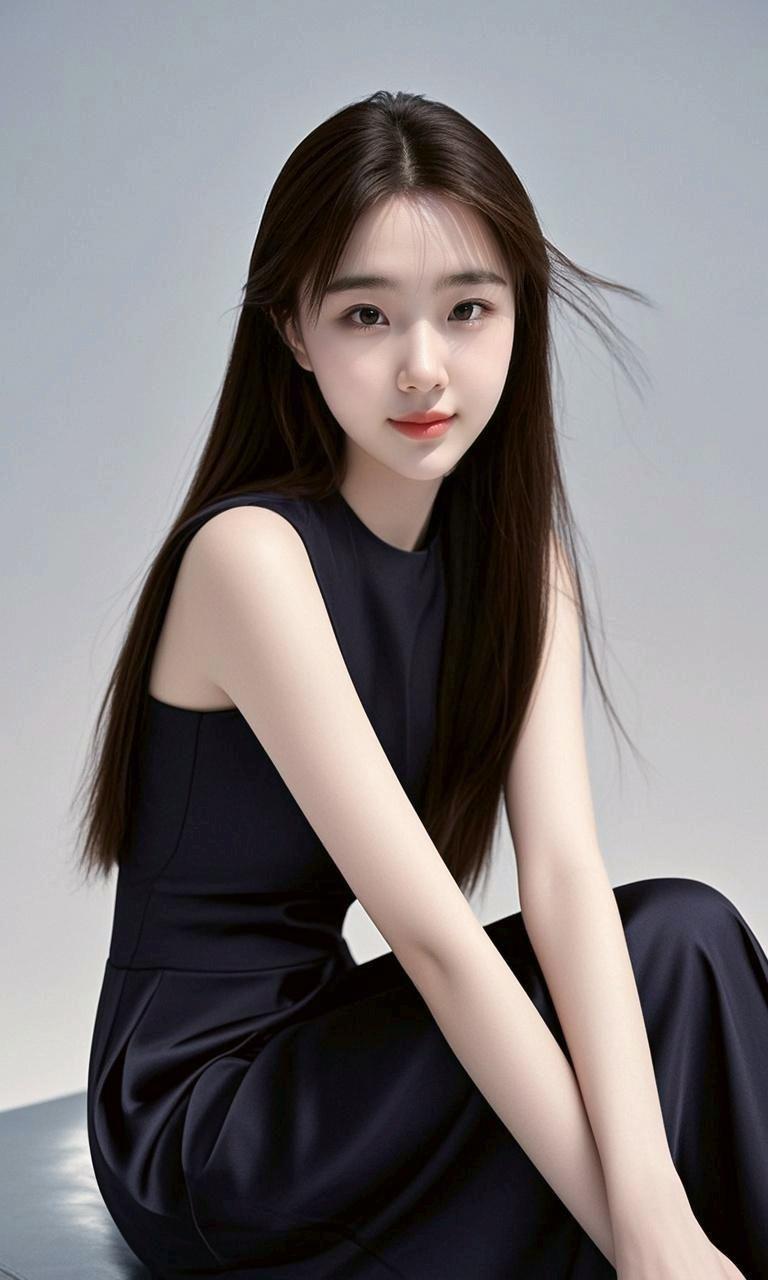 AI冷艳黑裙少女 不一样的自己 打开美好生活 清新甜系少女 元气少女