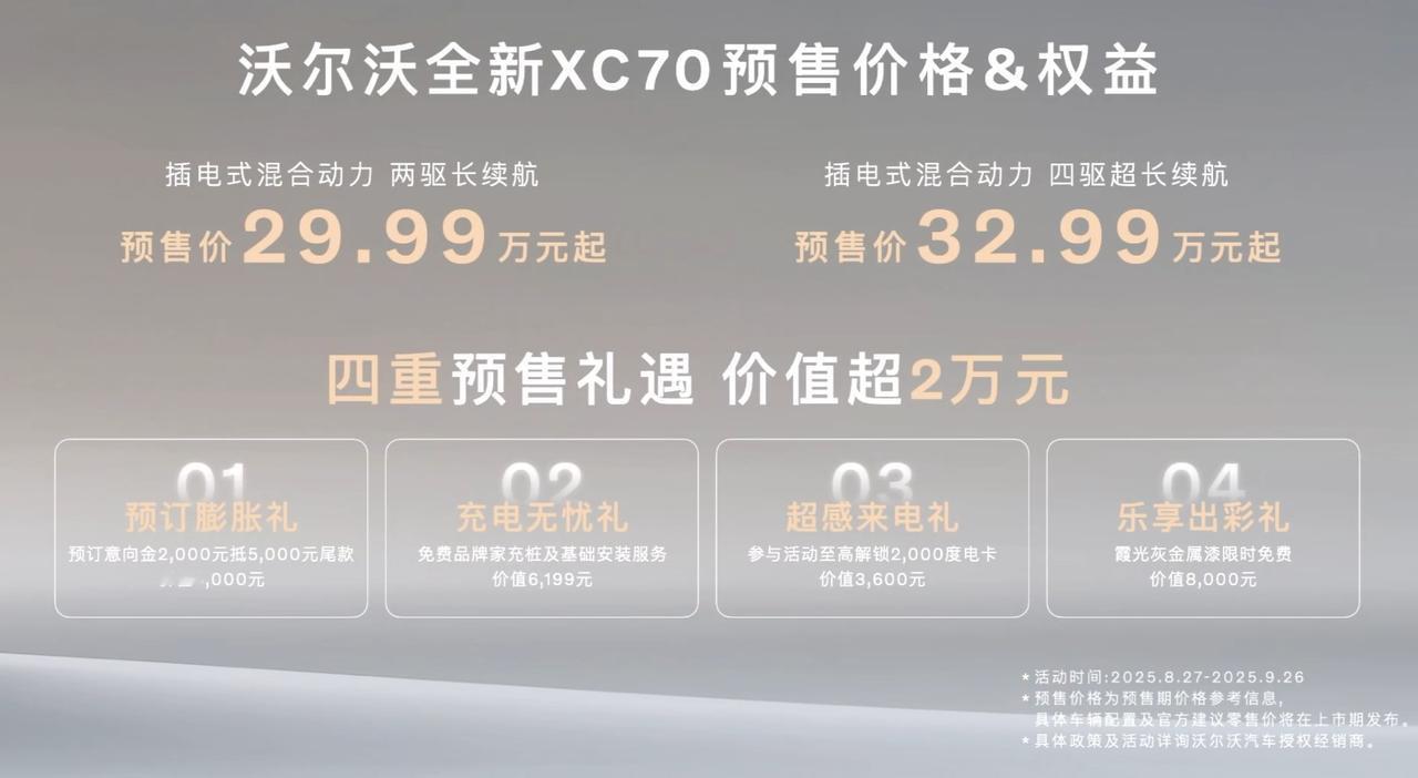 可油可电、可增程可插混的沃尔沃XC70，刚刚进行了全球首发，预售价29.99～3