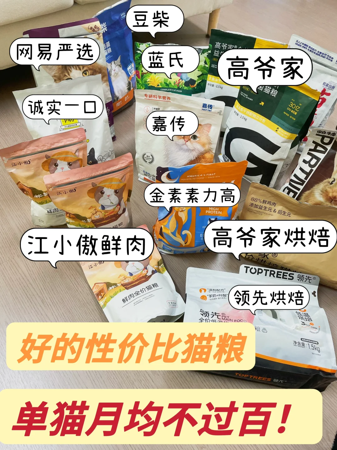 好的性价比猫粮就是单猫月均100能搞定
