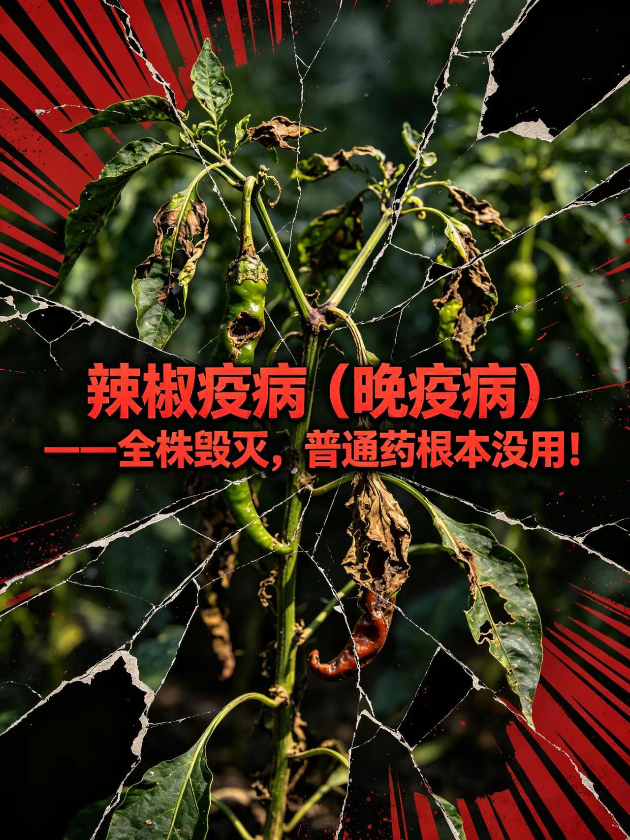 辣椒疫病，全株毁灭，普通药根本没用！。辣椒疫病