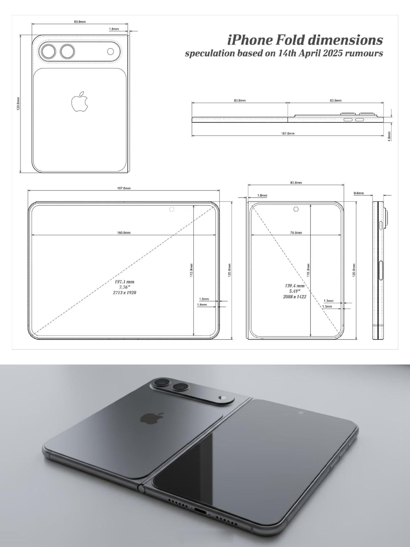 折叠屏  iPhone 终于要来了，阔折叠形态。至于使用方面，就别指望它会有什么