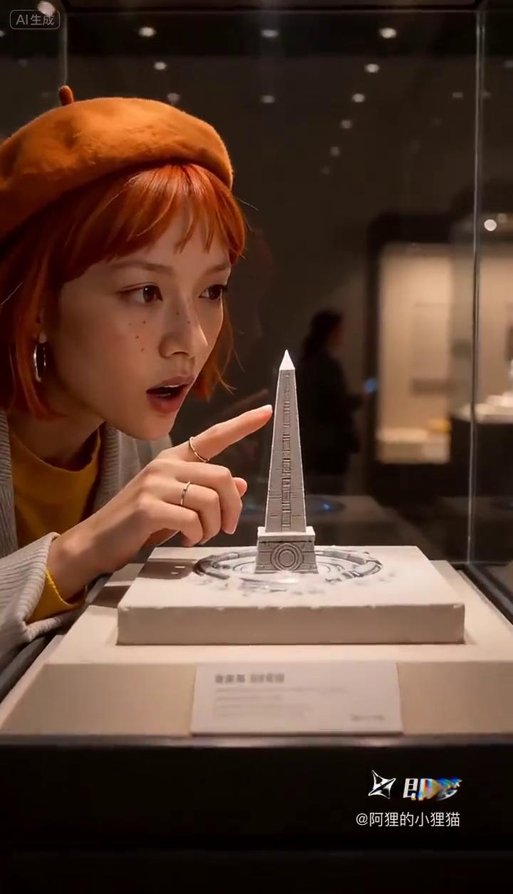 即梦AI。
阿狸的小狸猫。
这个纹路好像在哪里见过？它在发光。那是沙漠里的坊间杯