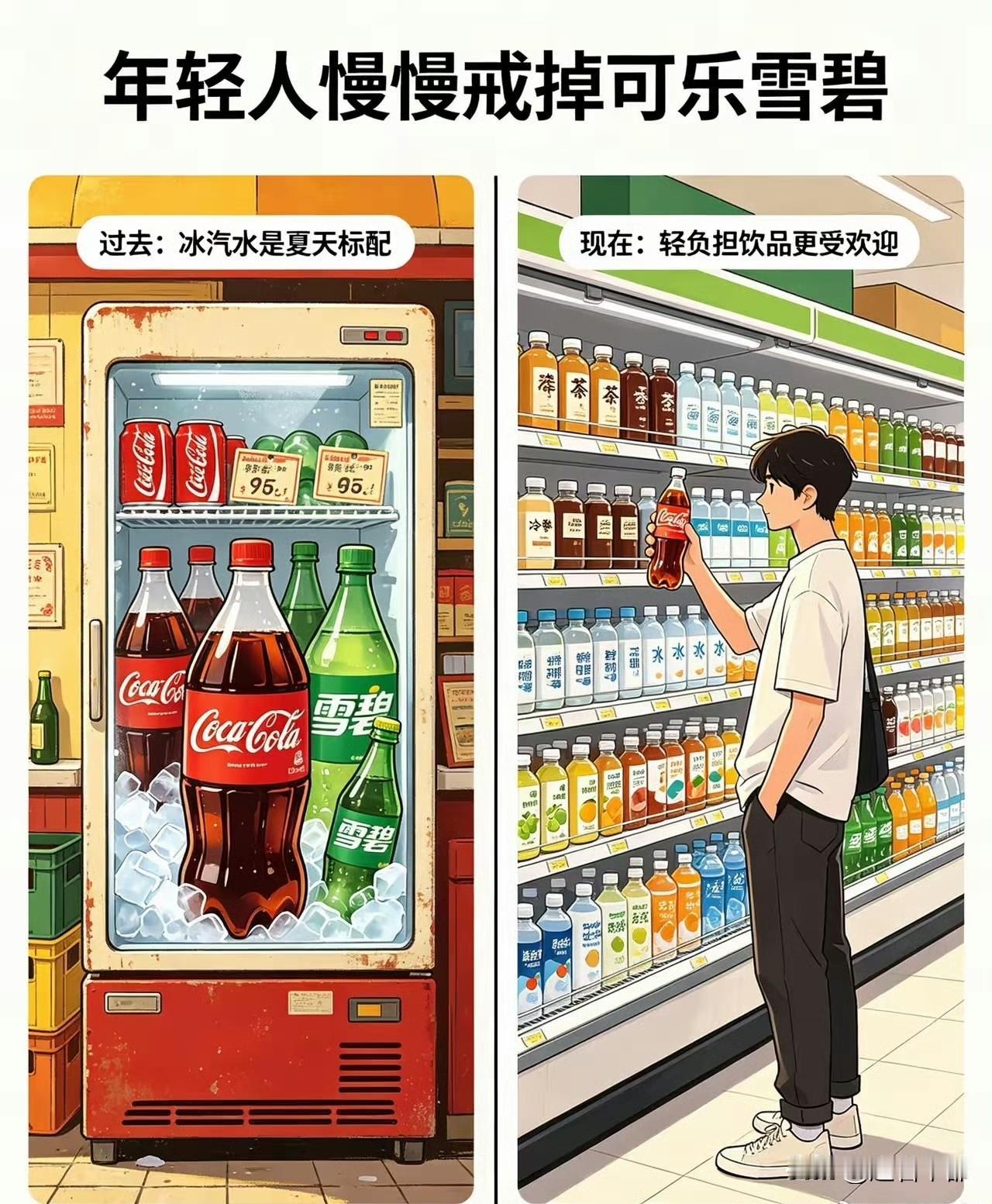 越来越少人喝传统饮料，不是因为价格贵，而且全民的健康意识觉醒了。

​​​80、