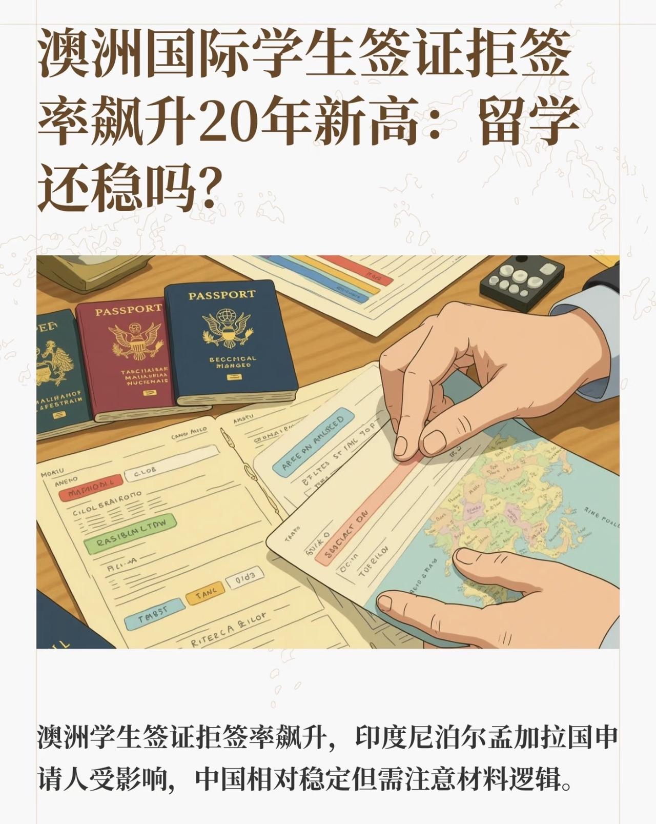 澳洲国际学生签证拒签率飙升20年新高：留学还稳吗？

根据最新数据：2026年2