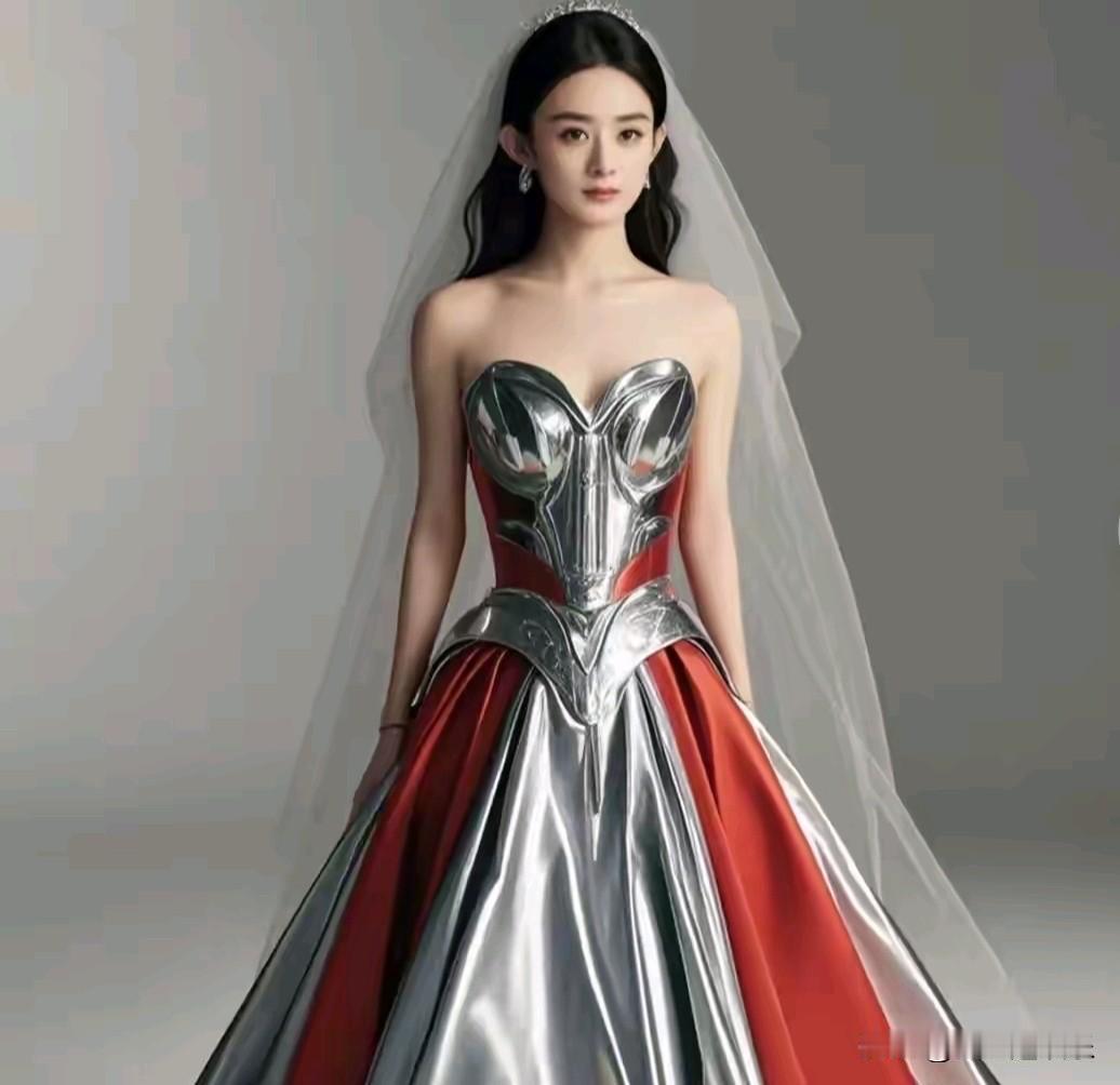 赵丽颖穿奥特曼婚服，真是绝了[赞][赞]