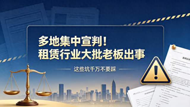 多起租赁相关案件公开宣判，从业者需要留意这些经营风险