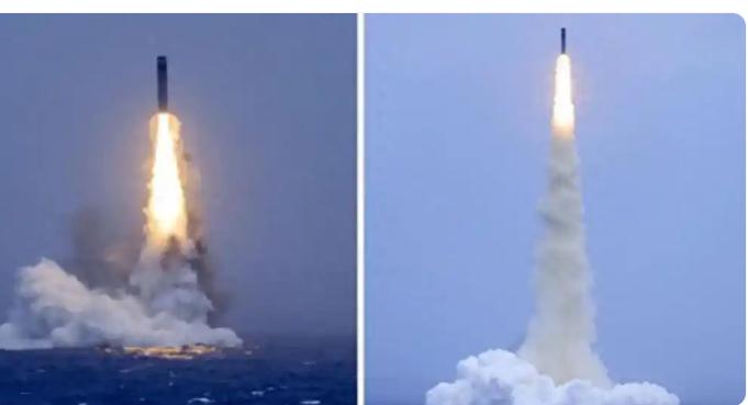 7月6日，一枚潜射战略导弹划过太平洋上空，准确落入南太平洋预定海域。新华社的通报