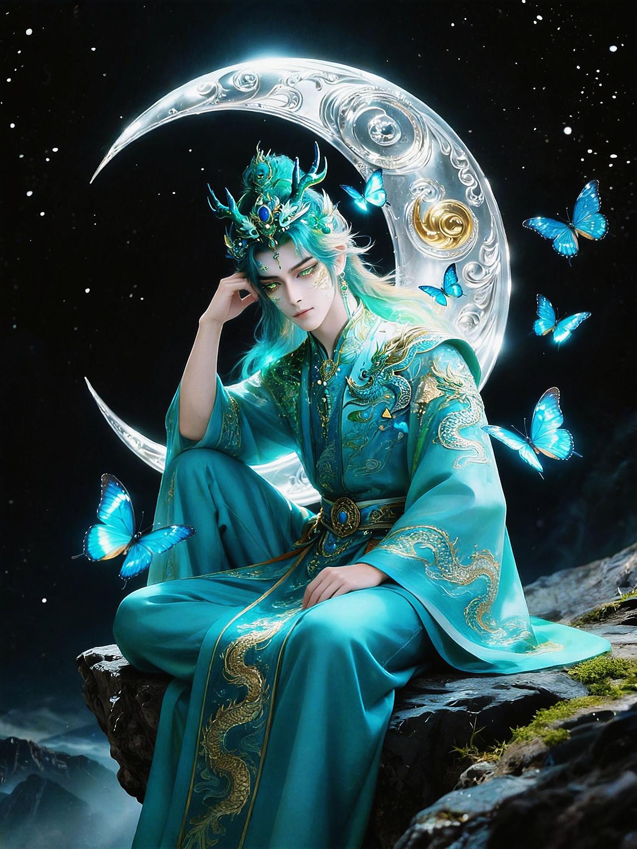 世人皆见公子风华，无人知他早已身心俱乏。
古风美男