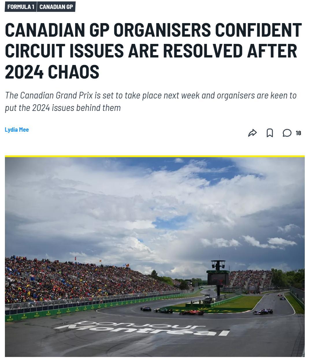 F1 加拿大大奖赛的主办方已经针对2024年赛事期间赛道暴露的问题进行了全面整改