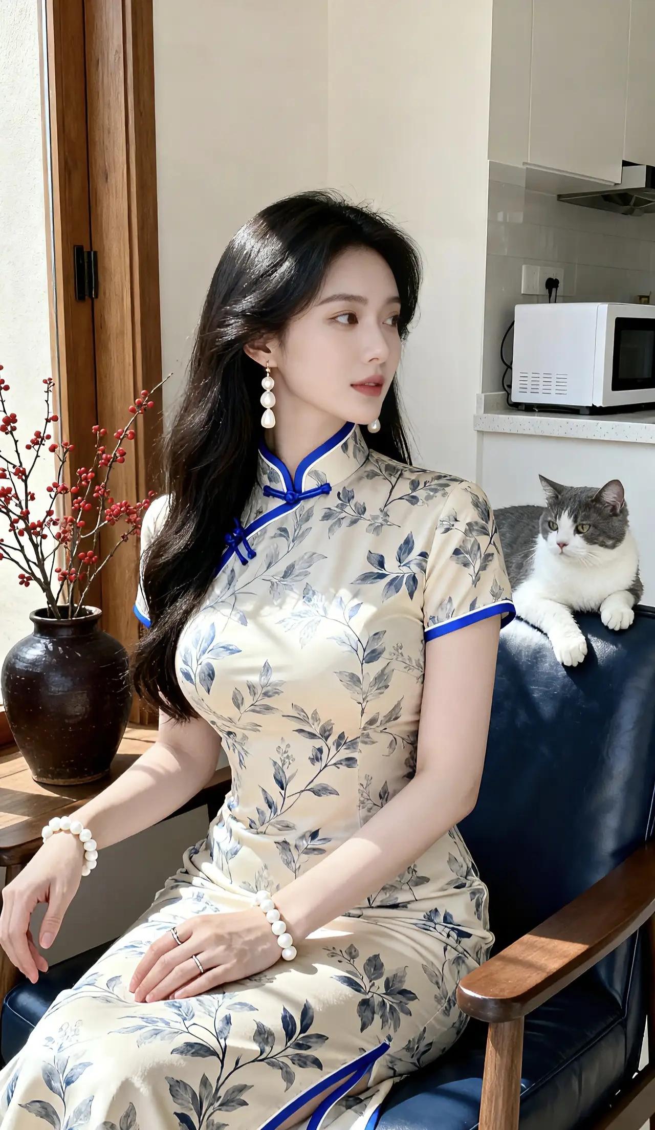 女生穿旗袍可以有多好看?女生穿旗袍可以非常好看，展现出优雅、端庄的气质。
旗袍是