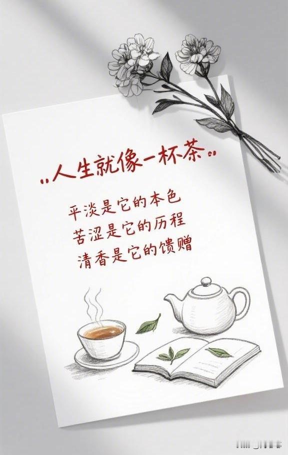 人生就像一杯茶，平淡是它的本色，苦涩是它的历程，清香是它的馈赠。[祈祷]日子不也