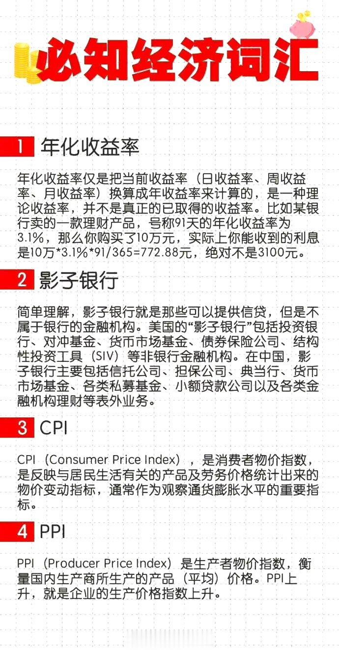 一些必知的经济词汇，了解一下。 ​ ​​​