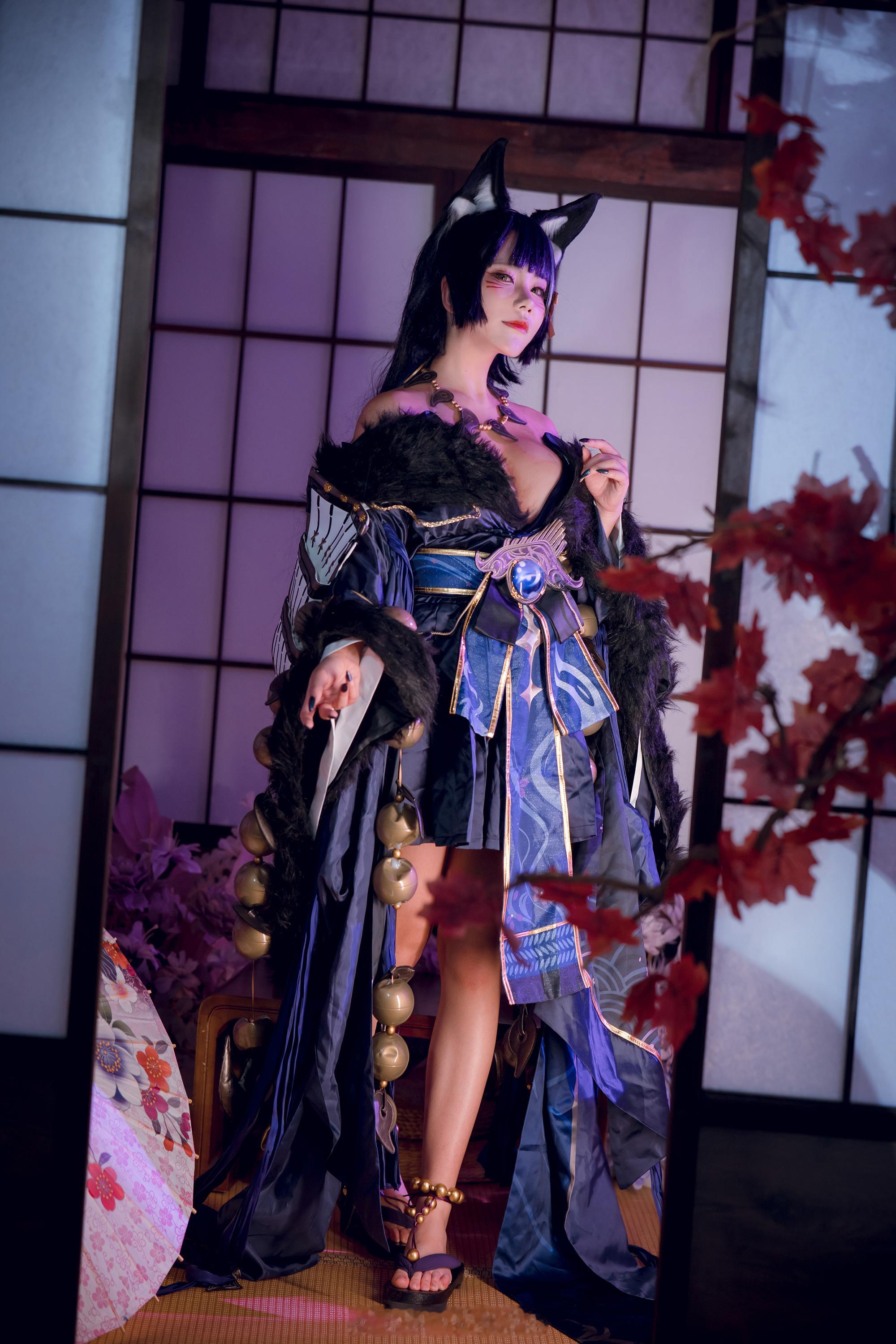 #碧蓝航线[超话]##cosplay# 武藏PHX：尝试了一些大狐狸……没有威严