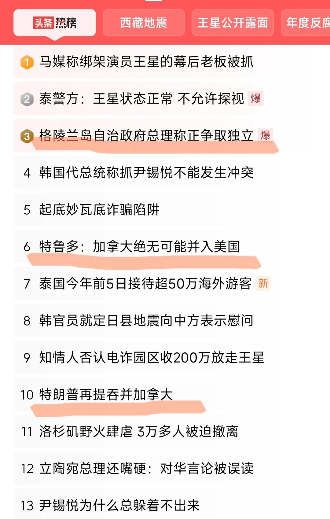 同一天，这三条国际新闻都指向特朗普那个狮子大张嘴的想法，前两条就是对他想法的回应