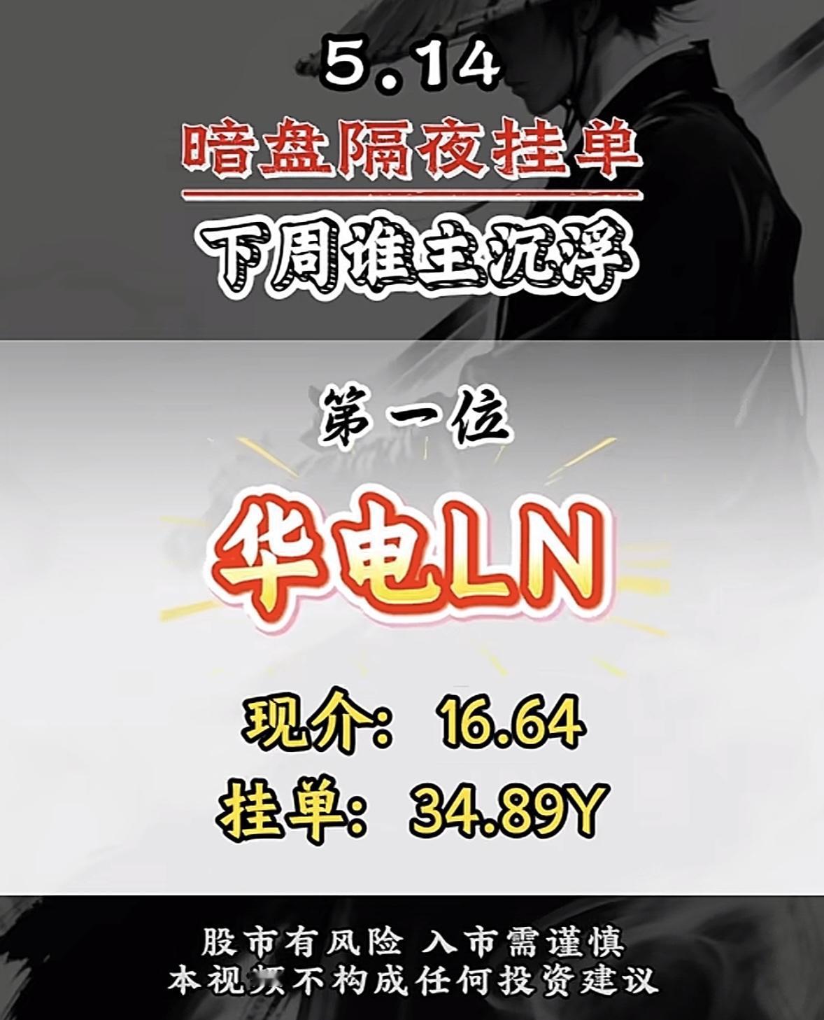 5月15日周五暗盘隔夜挂单排行榜揭晓

玩A股短线的都知道，隔夜暗盘挂单就是主力