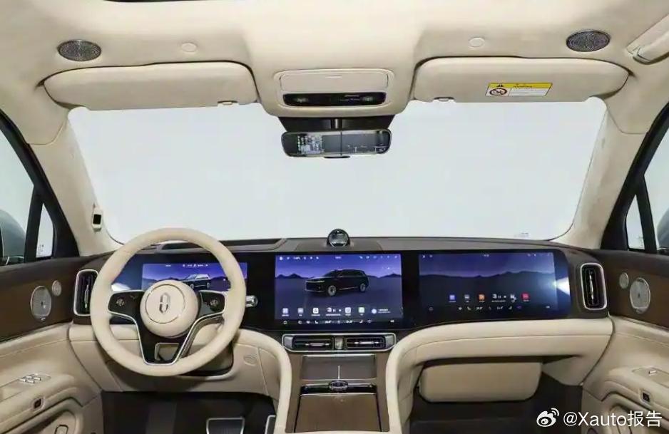 智界V9内饰细节曝光智界V9内饰谍照曝光，座椅布局灵活且舒适性拉满，车身尺寸可观