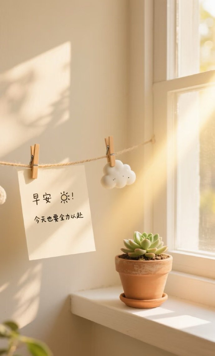 早安 早上好！愿你今天有个好心情！ 睁开眼睛，给你一个轻轻的祝福，愿它每分每秒都