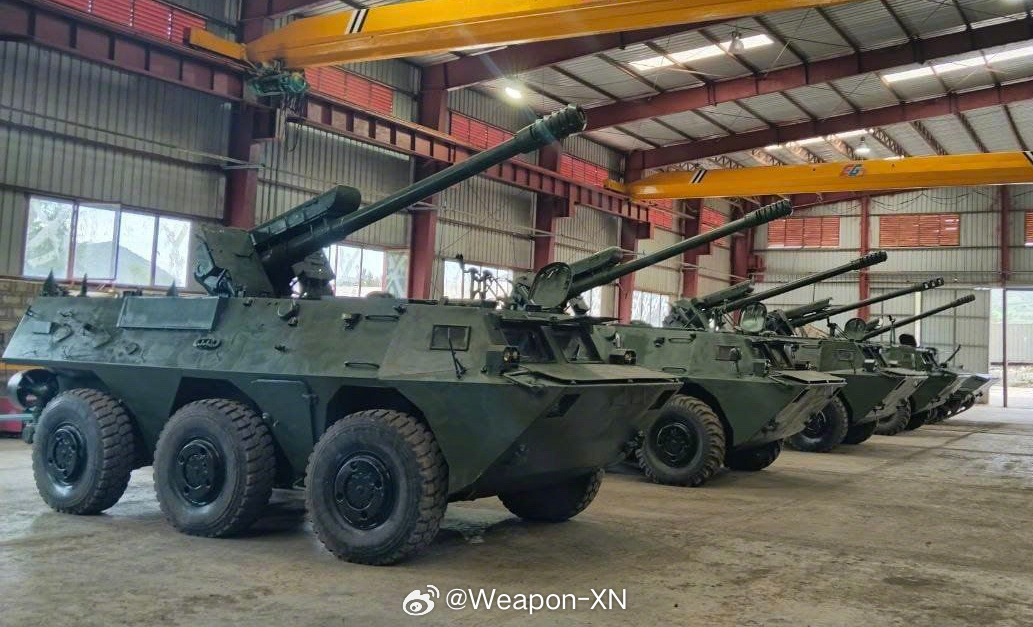 #兵器影像[超话]# 埃塞俄比亚自己改造的自行火炮系统，由中国WZ-551装甲运