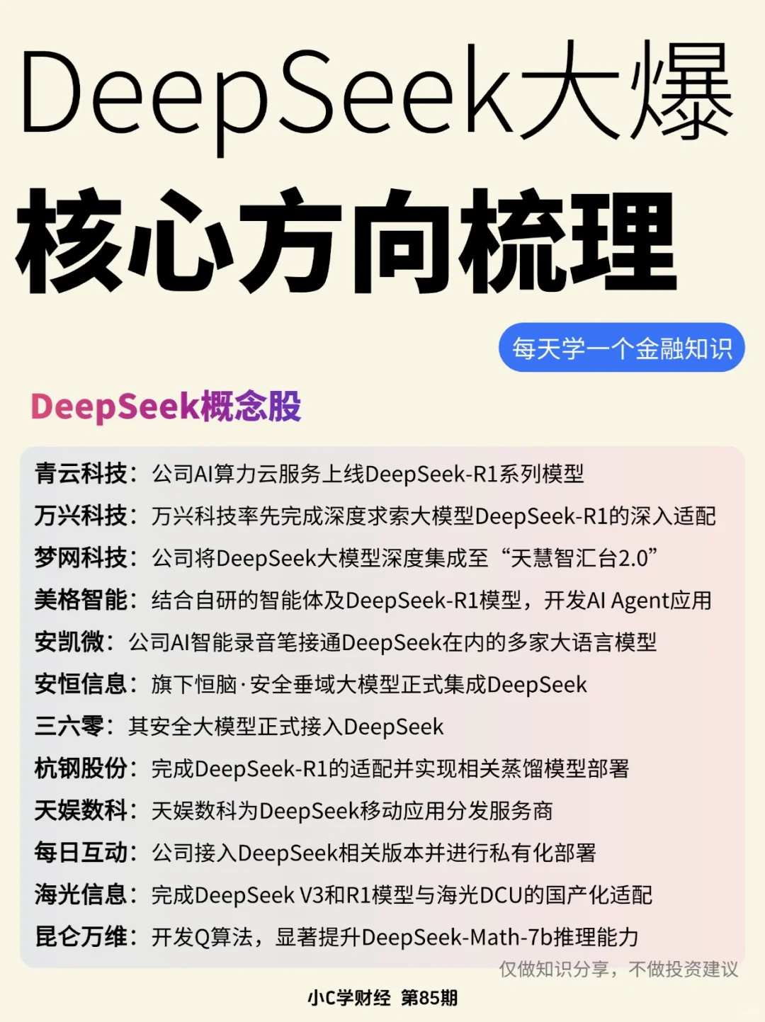 DeepSeek 大爆，核心方向梳理！