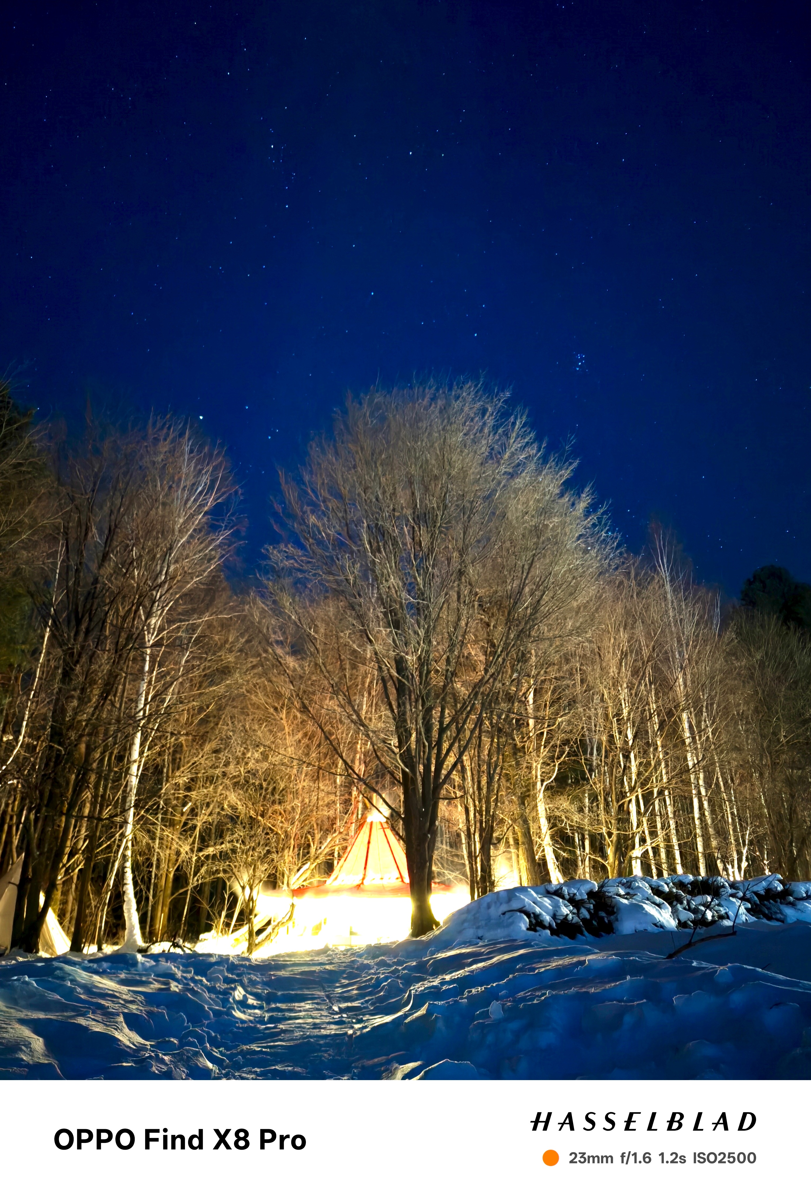 零下十几度，冰天雪地，头顶满天繁星，约上三五知己好友，支上火锅，冬日氛围感直接拉