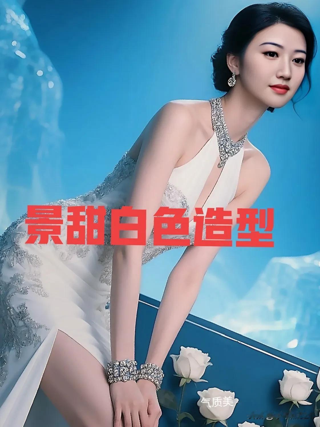 景甜白色造型惊艳绝伦气质优雅性感妩媚让人眼前一亮 景甜 ​​​ 景甜穿搭 景甜美