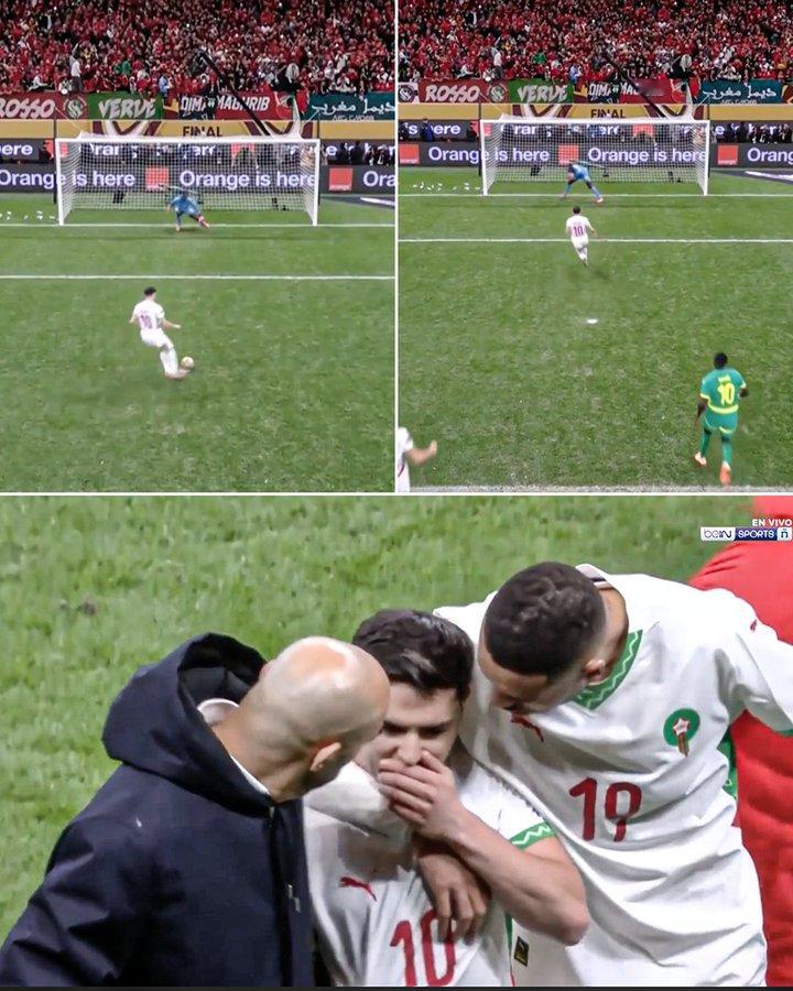 非洲杯决赛疯狂时刻：-VAR在伤停补时阶段判给摩洛哥一粒点球 -塞内加尔主帅帕佩