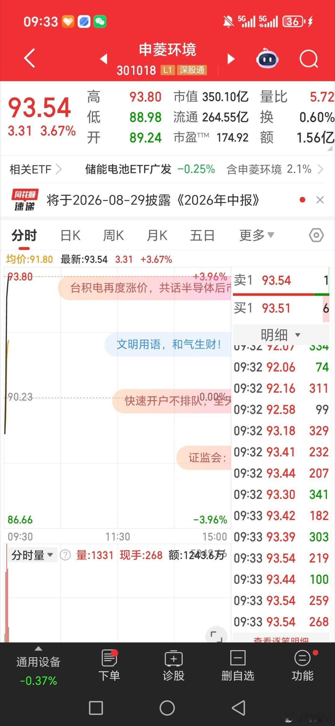 申菱环境，301018，逢低关注 