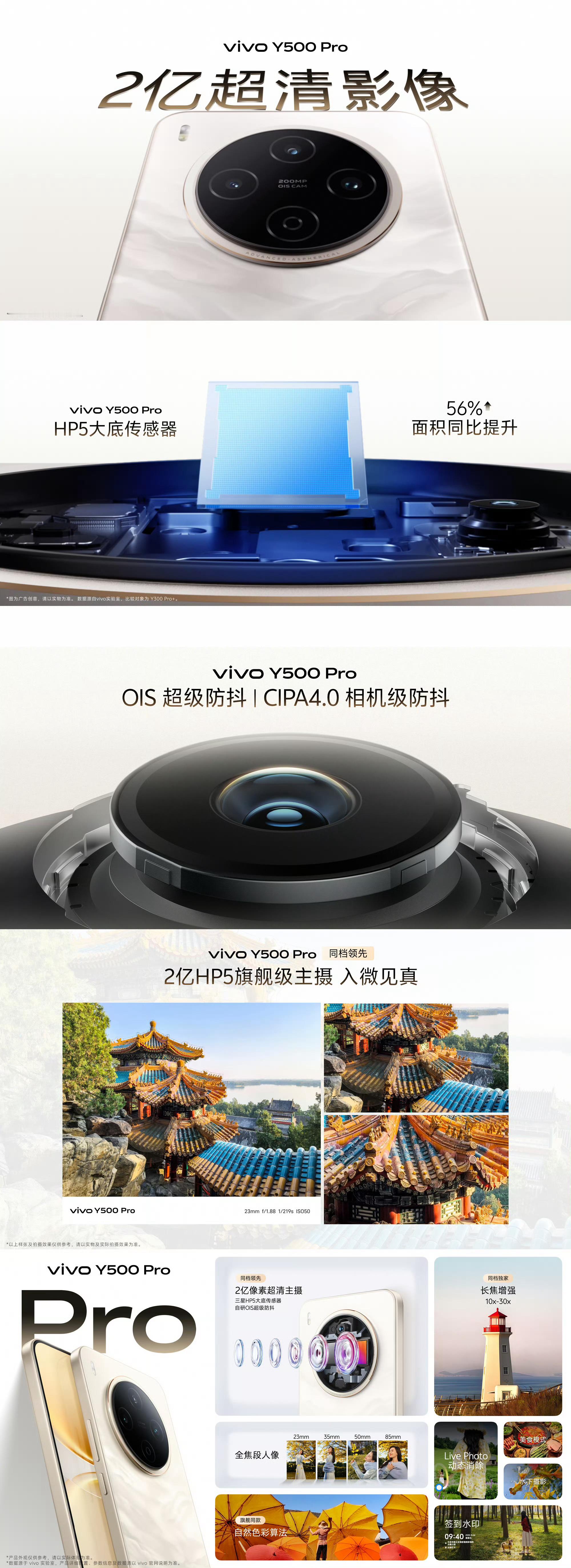 vivo Y500 Pro搭载2亿超清主摄，旗舰同款三星HP5大底传感器，旗舰级