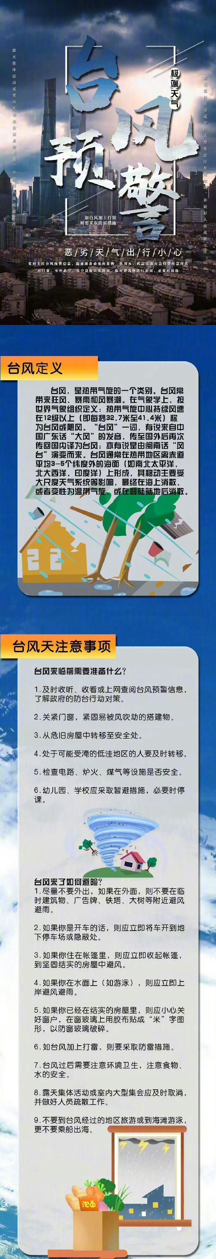 【一图了解台风来临要做哪些准备】今天（12日）“凤凰”台风外围环流继续联手冷空气