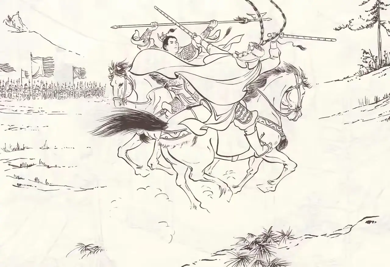 苏锦莲带领人马接应败阵的苏宝童。两军阵前，苏锦莲讨敌要阵单挑薛丁山，二...