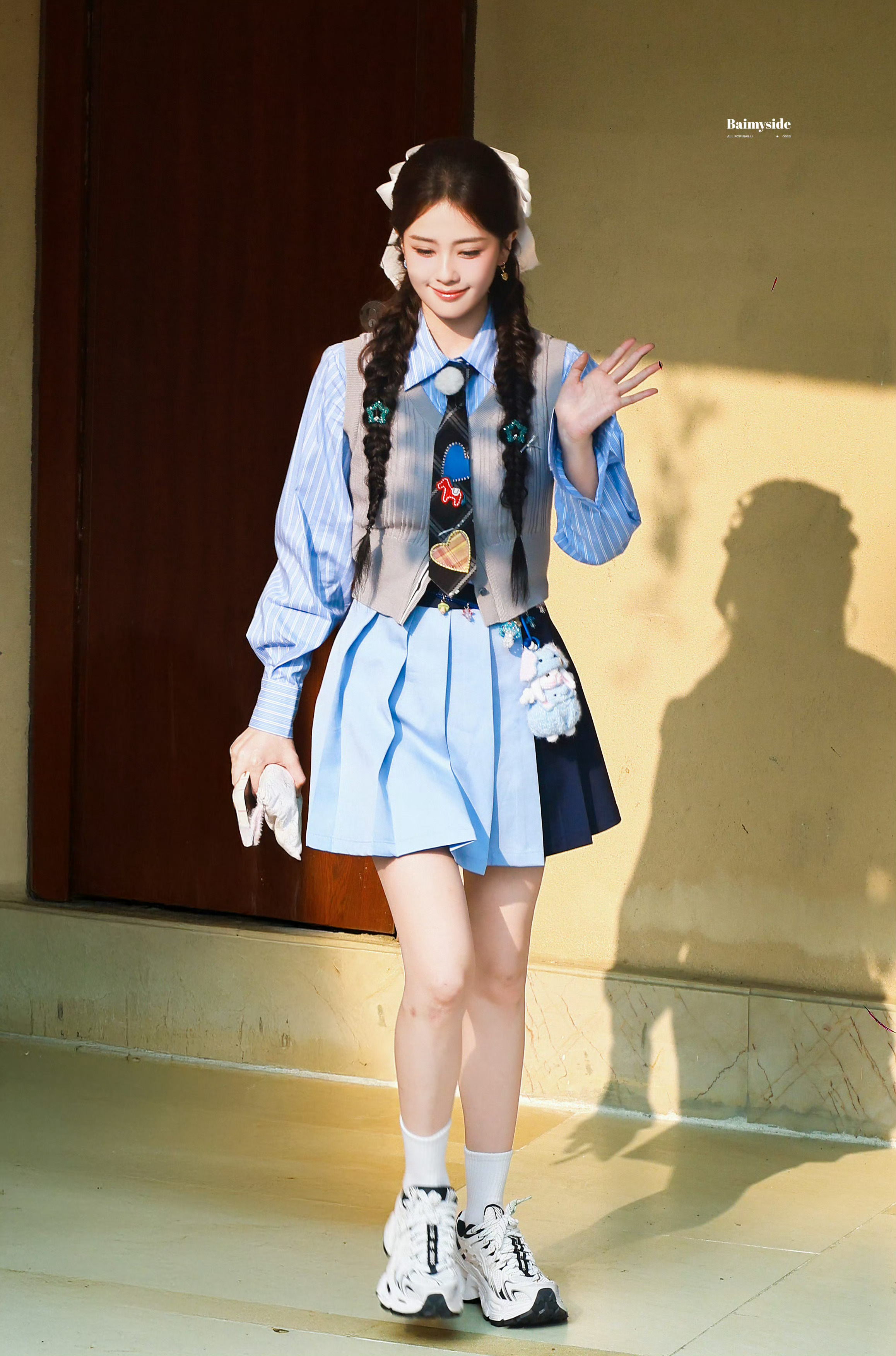 白鹿 💙 跑男录制路透 