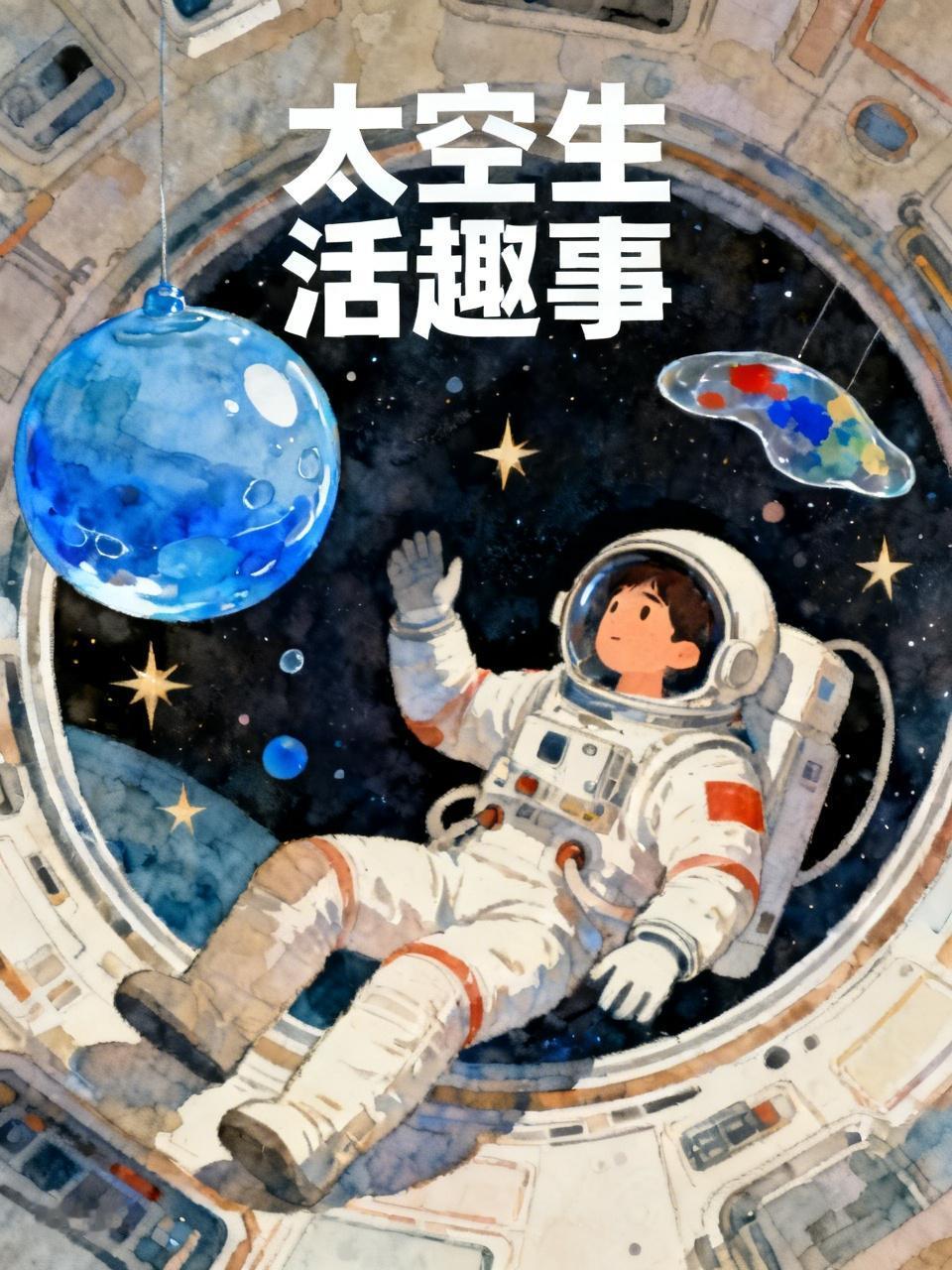 航天员的太空生活那叫一个有趣！在太空失重环境下，他们就像会飞的超级英雄，轻轻一蹬