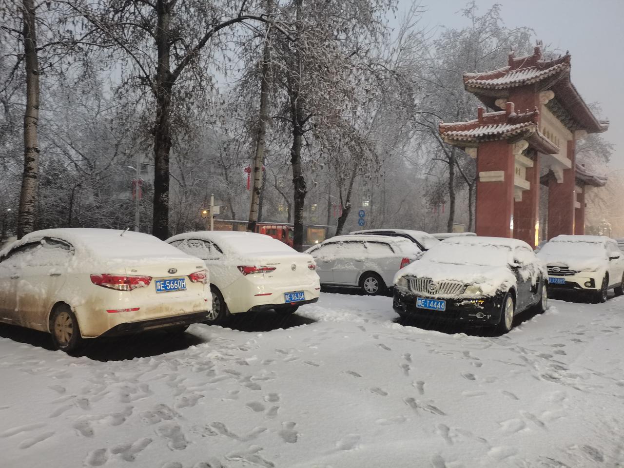 降了一天一夜雪的安阳市，今晚仍在持续，未见停歇，出行千万注意安全！新春走基层活动