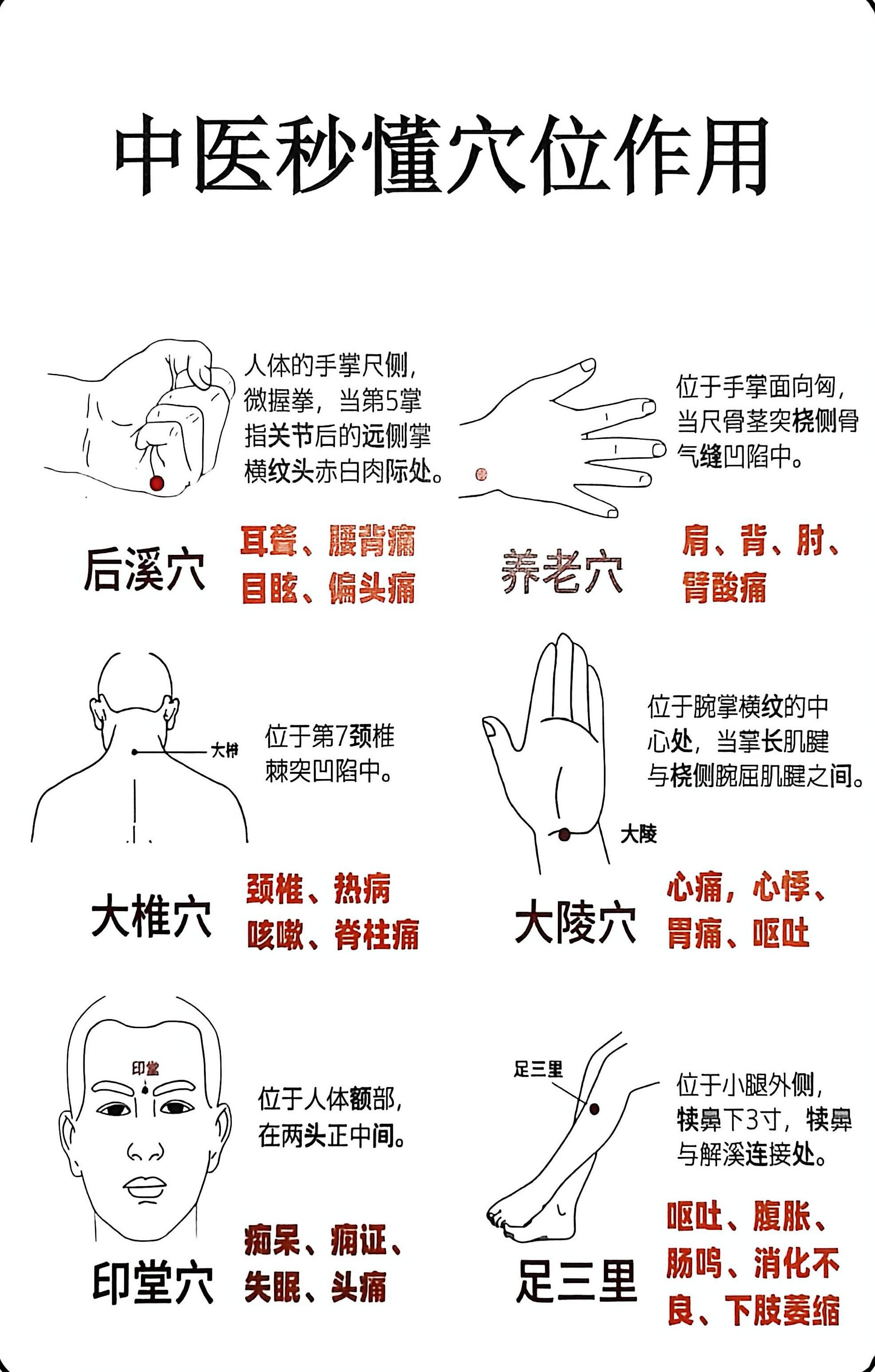 秒懂穴位作用穴位养生 ​​​
