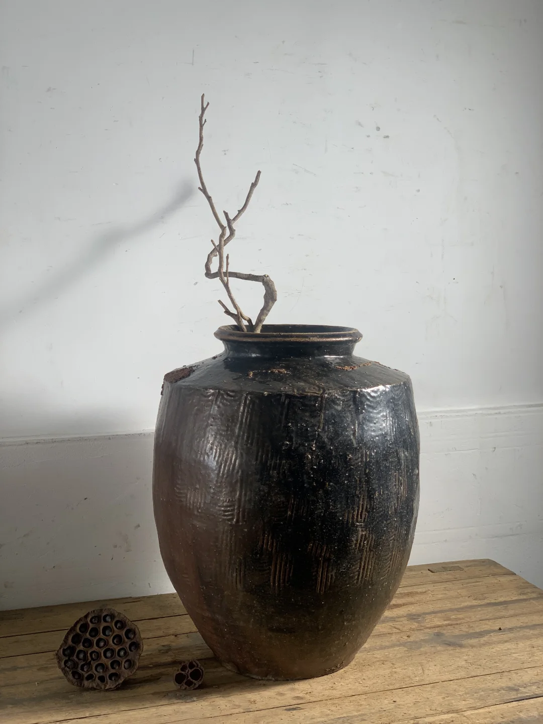 古朴老陶罐，民宿、庭院、茶室极简侘寂摆件。