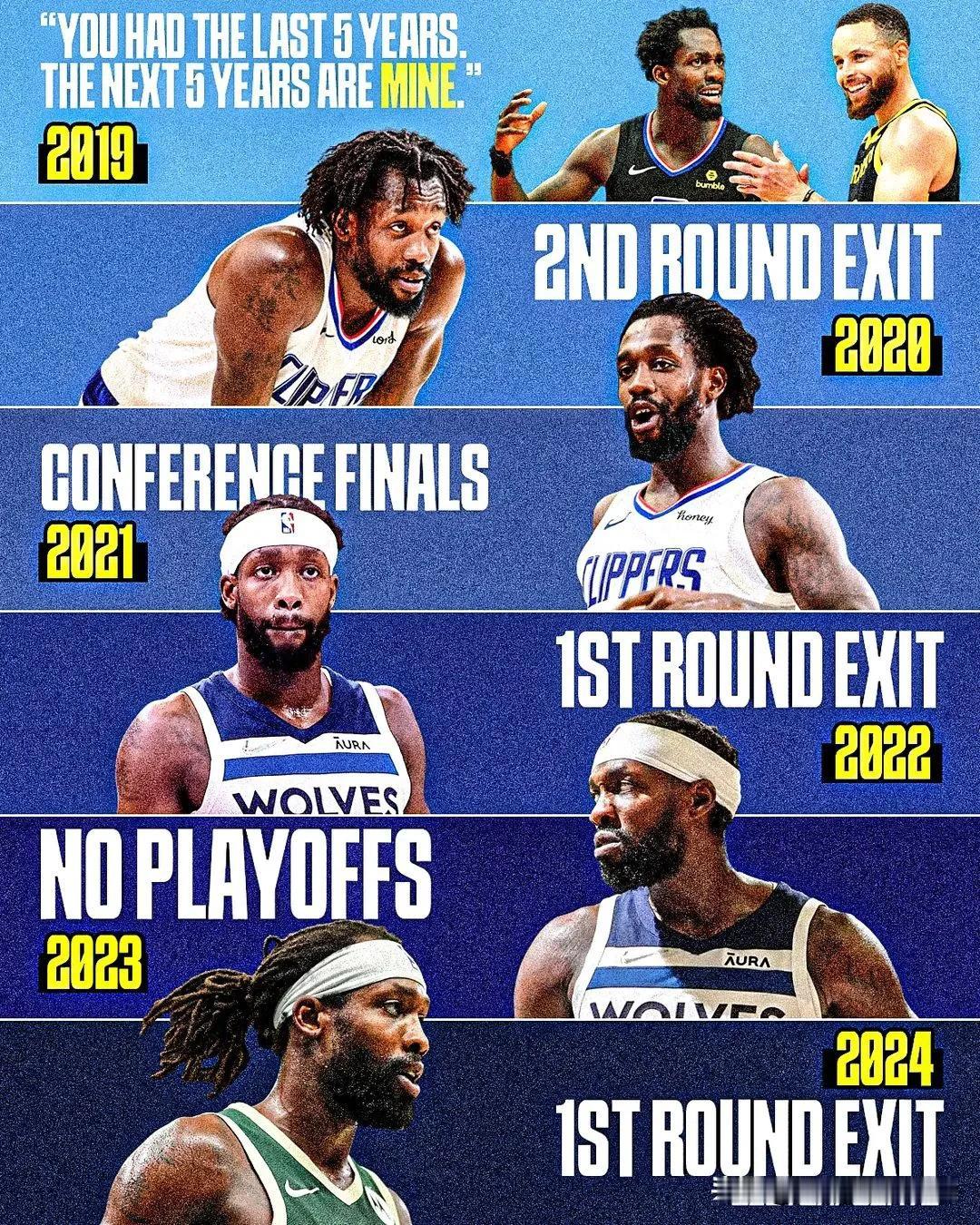 “过去五年是你们的，未来五年是我的。”

回顾一下 2019 年帕特·贝弗利对斯