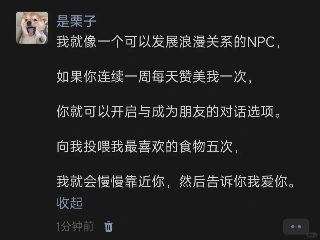 我就像一个可以发展浪漫关系的NPC