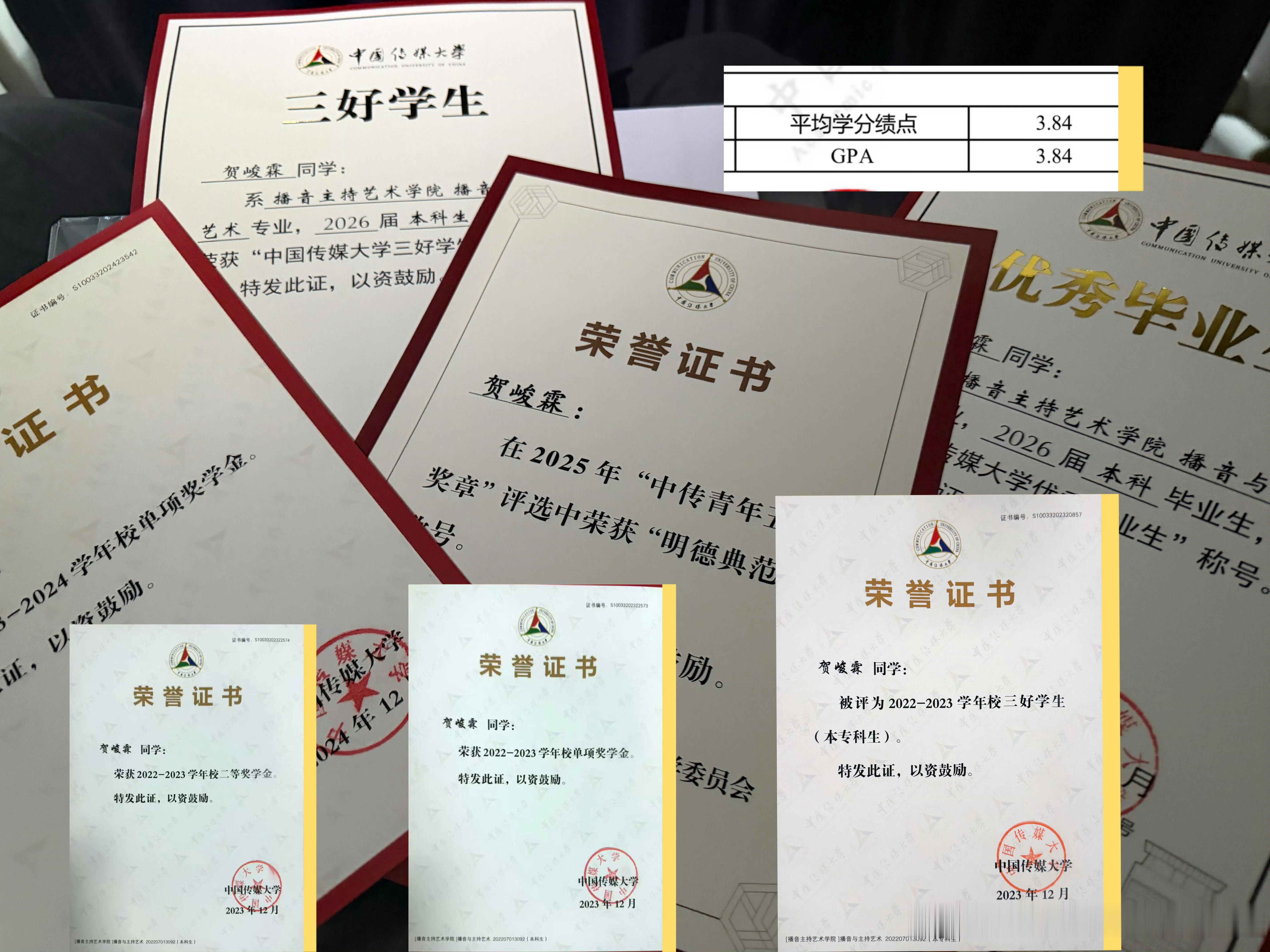 网页链接神奇，楼孩还有非三大的中传毕业生呢，还保研了恭喜啊奖学金都拿了不少，在娱
