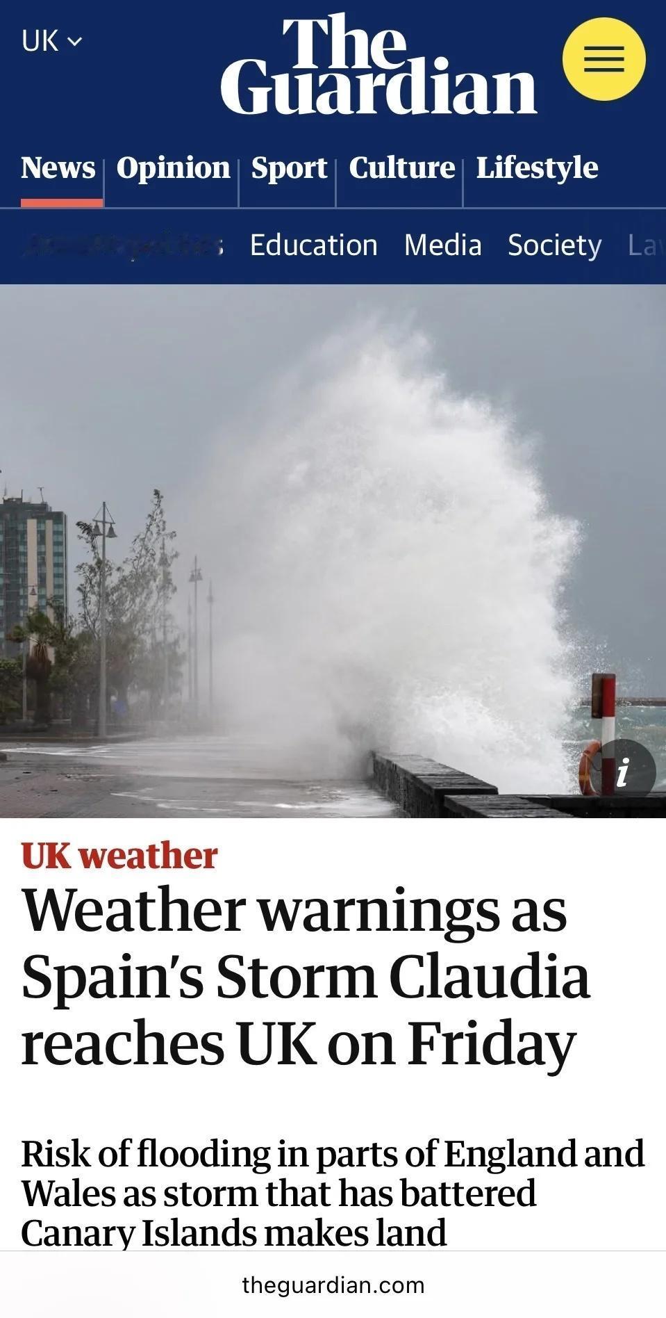 🌧️⚠️【英国暴雨预警！Storm Claudia
最近在英国的朋友一定要注意