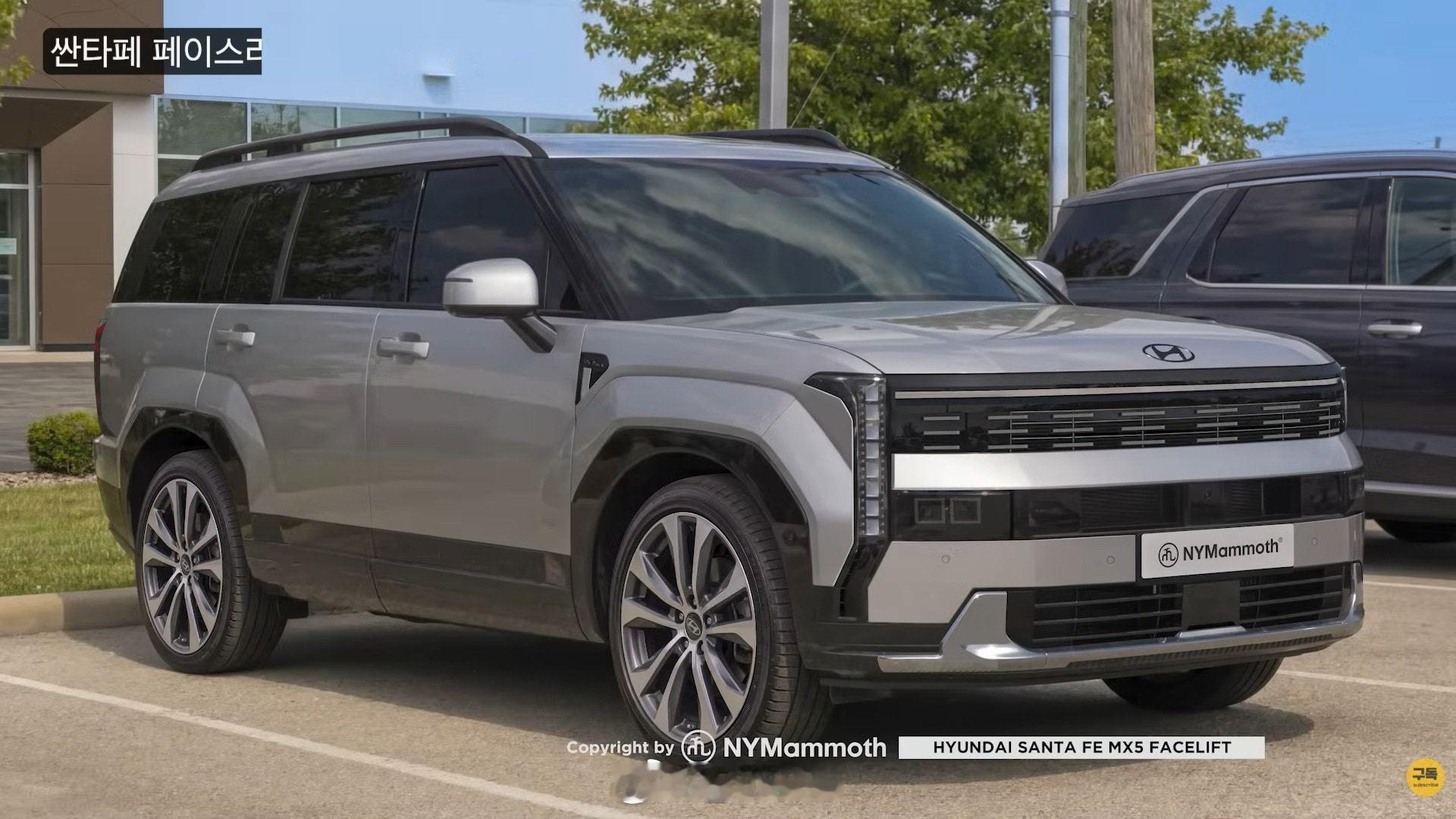 中期改款现代胜达最新渲染图 之前网友说没有尾部造型效果，现在它来了！中期改款现代