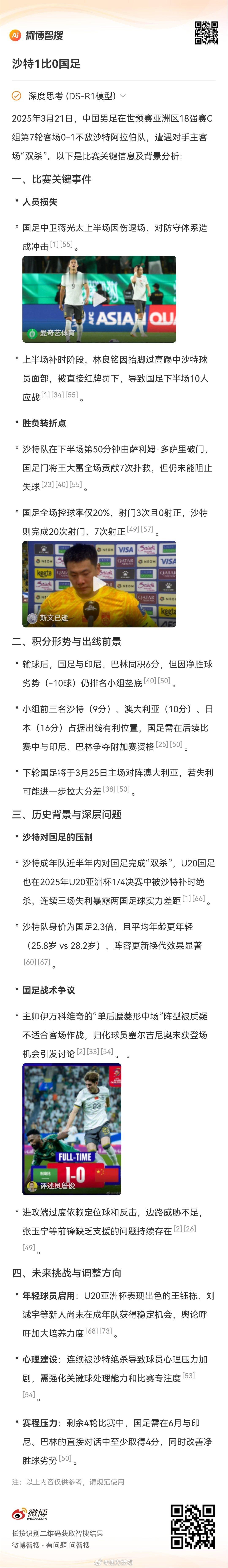 沙特1比0国足的相关内容，来智搜看看。随着“沙特1比0国足”的比分公布，整个足球