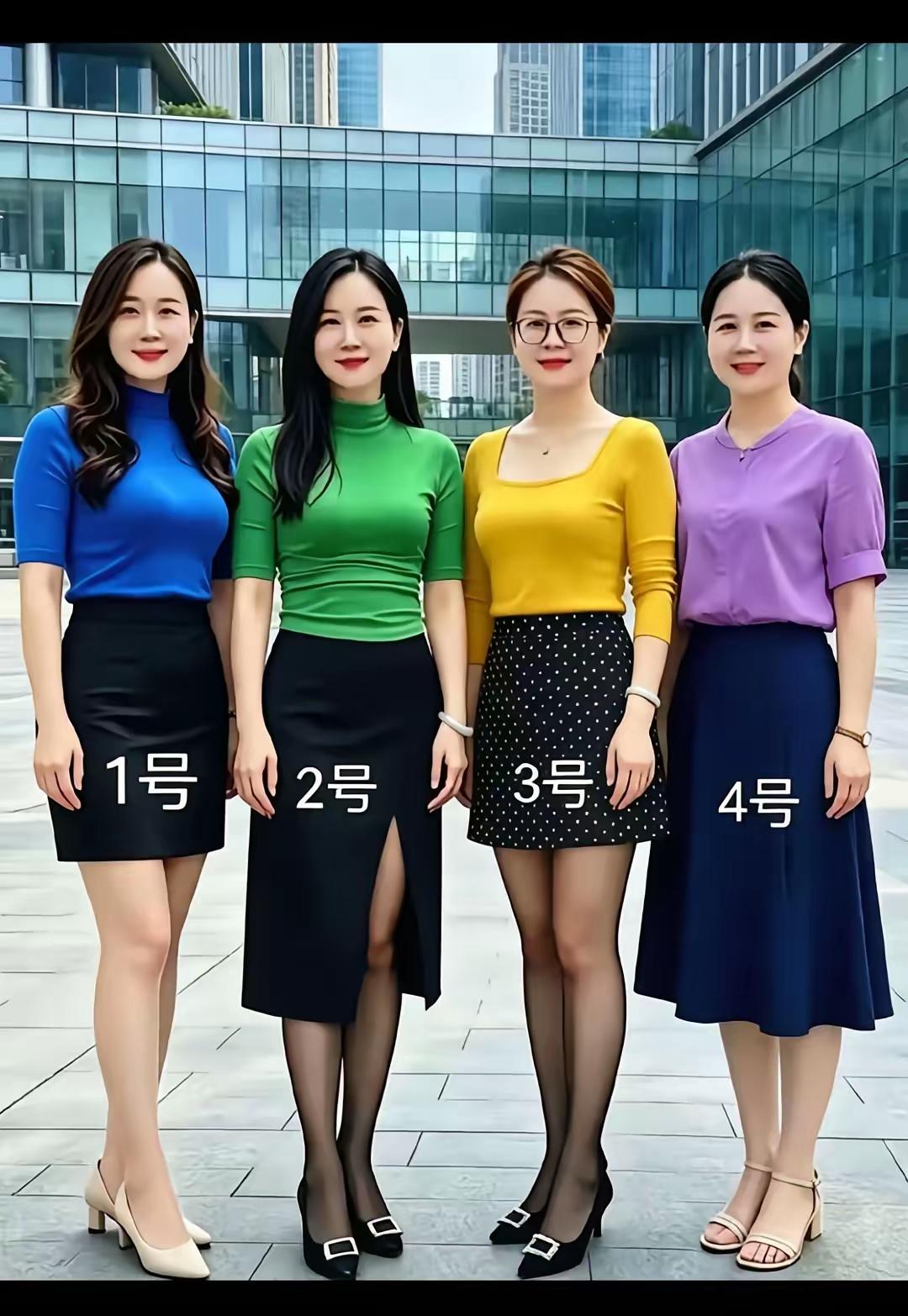 这四位美女还没嫁，选一个妻子出来带回家，你一眼看见就心动的是几号？我心动的是1号
