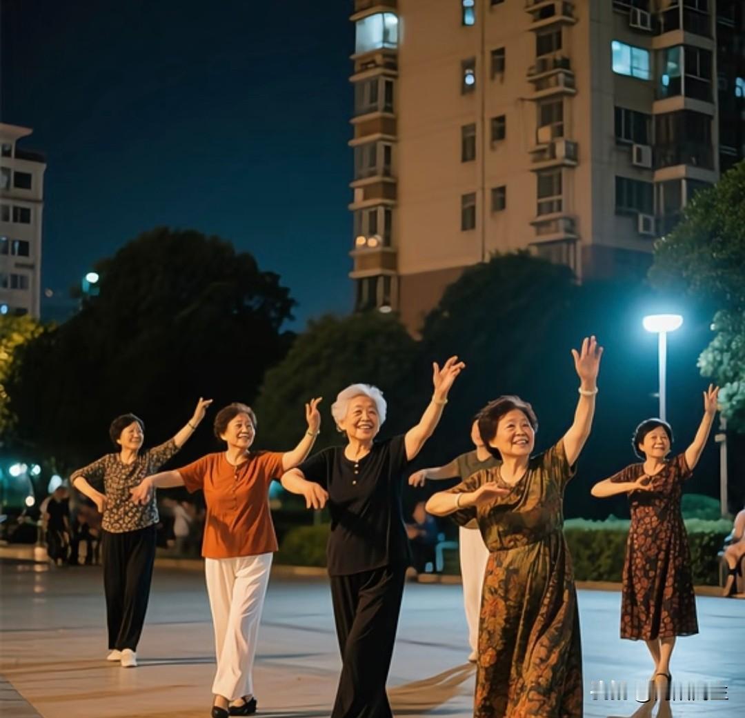 为啥老年人都爱扎堆跳广场舞？
说白了，
不就图个热闹嘛！
在家待着闷得慌，
出来