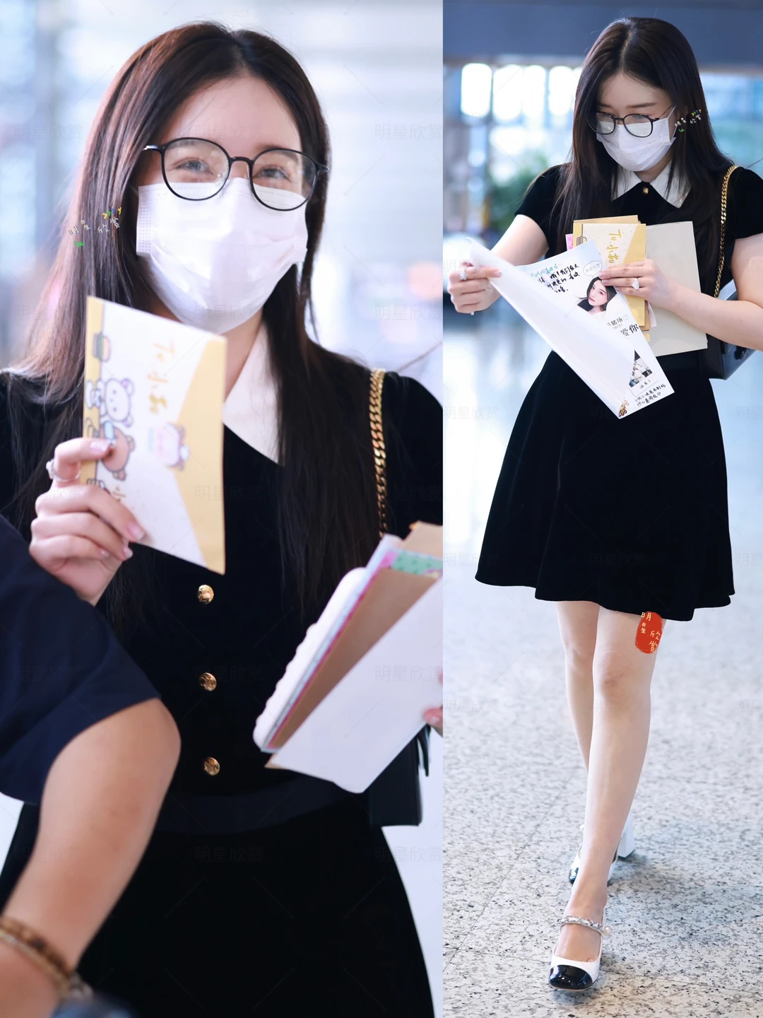 阚清子刚刚出发，黑框眼镜小黑裙好知性