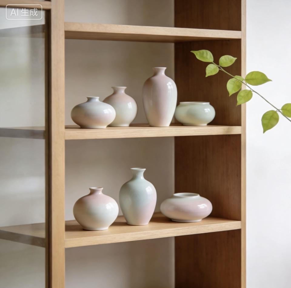 简约北欧风，陶瓷花瓶与木架的完美搭配，清新自然。