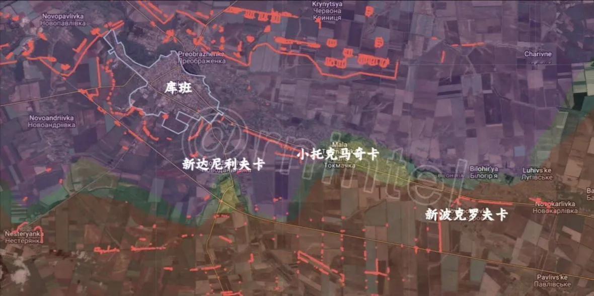 俄军在奥列霍夫（库班）的南面攻势也猛烈起来了，继拉平了战线之后，又攻进了新达尼利
