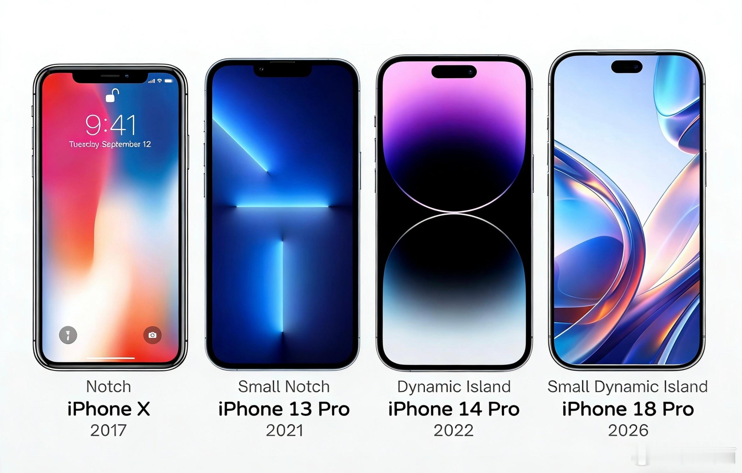 从iPhone X刘海屏到iPhone 13 Pro小刘海屏幕，用了4年时间所以